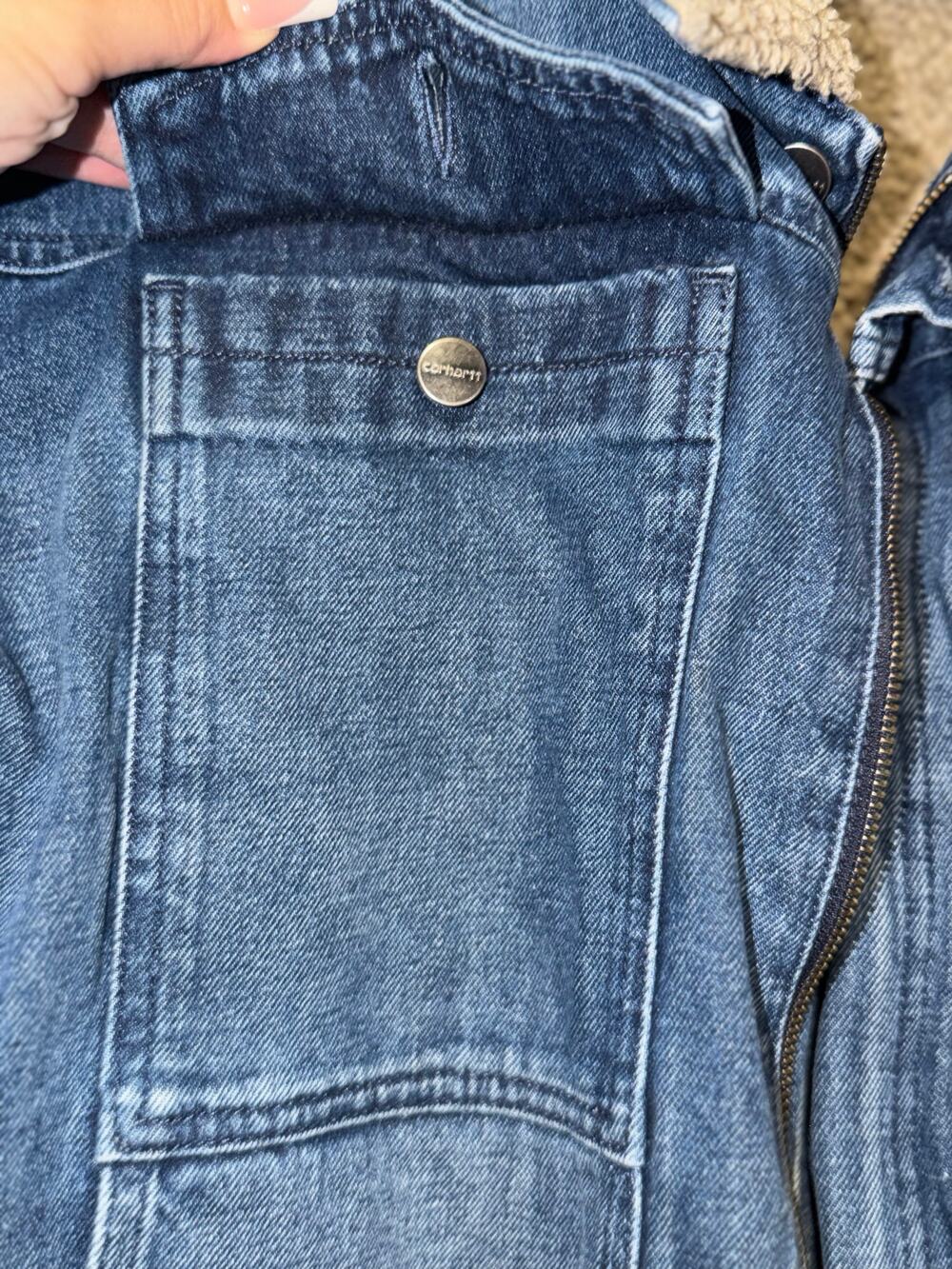 Carhartt Denim Jacket / Blue / Relaxed Fit / Sherpa Lined / XL - Picture 8 of 14